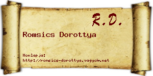 Romsics Dorottya névjegykártya
